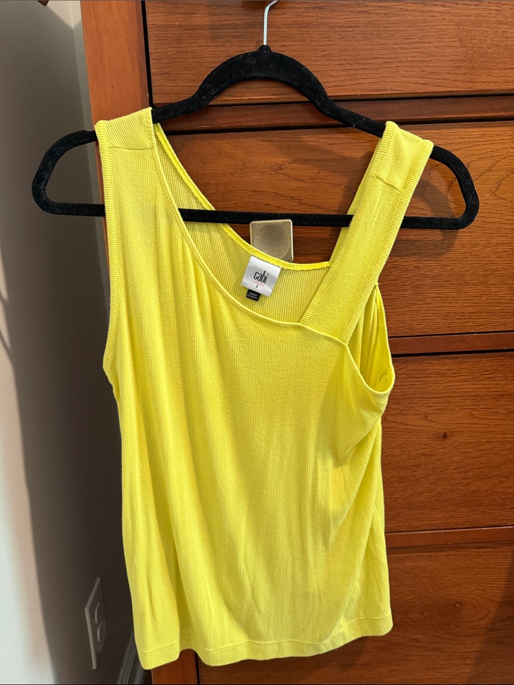 CAbi Bright Yellow asymmetrical Sleeveless Tank